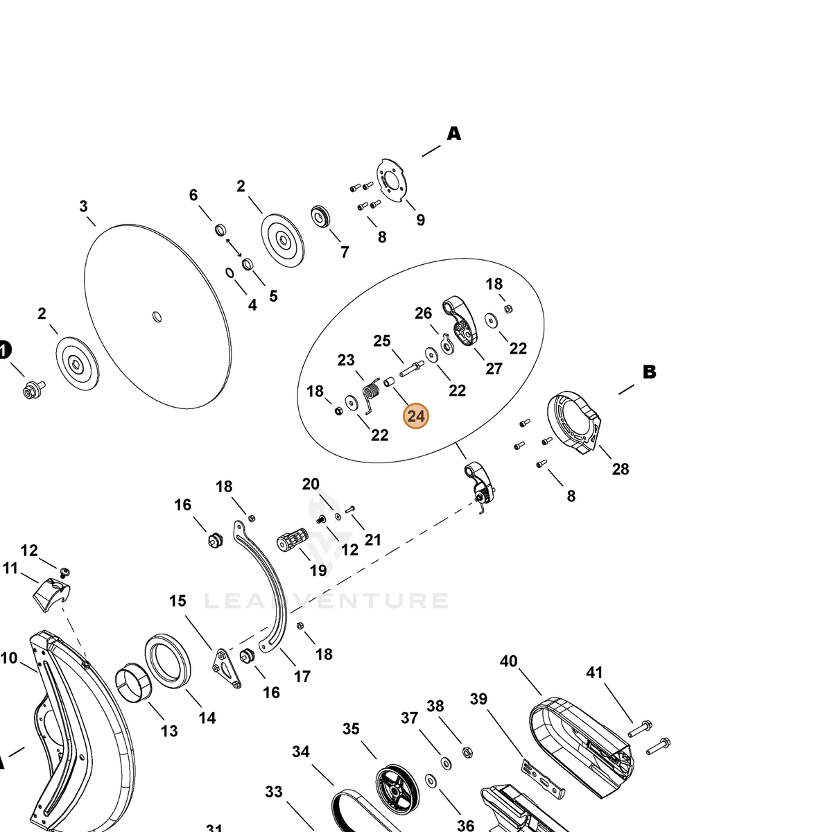 ECHO part V354000080 — IPL diagram snippet (6x zoom, amber highlight)