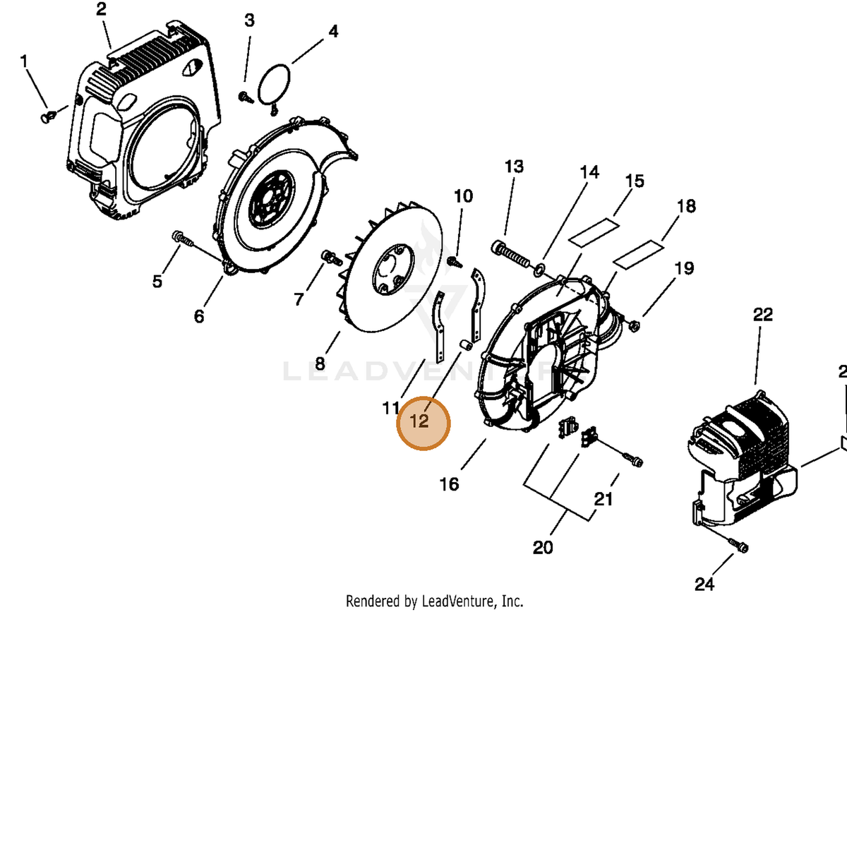 ECHO part V354000130 — IPL diagram snippet (6x zoom, amber highlight)