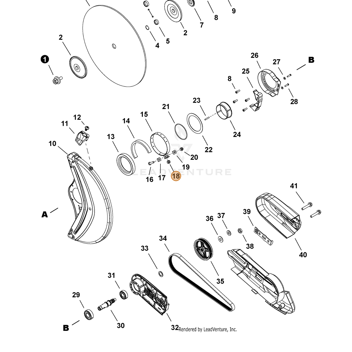 ECHO part V354000670 — IPL diagram snippet (6x zoom, amber highlight)