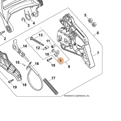 ECHO part V355000140 — IPL diagram snippet (6x zoom, amber highlight)