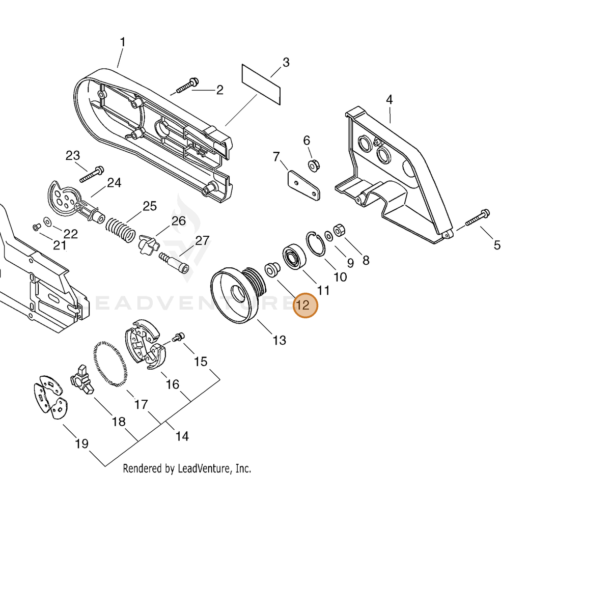 ECHO part V356000260 — IPL diagram snippet (6x zoom, amber highlight)