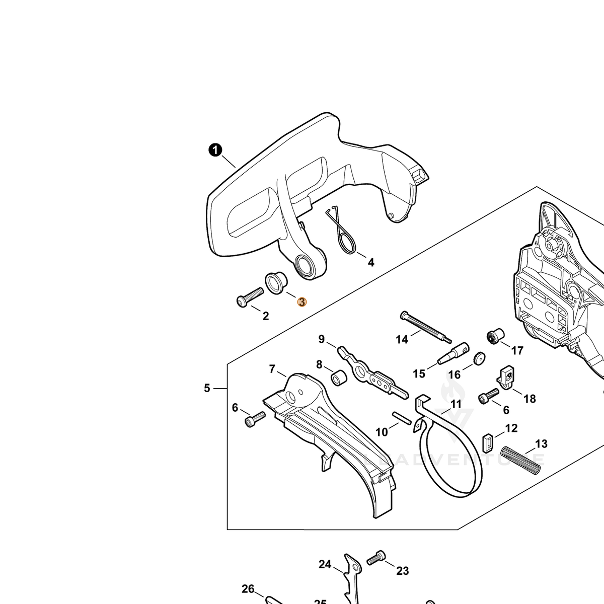 ECHO part V356000430 — IPL diagram snippet (6x zoom, amber highlight)