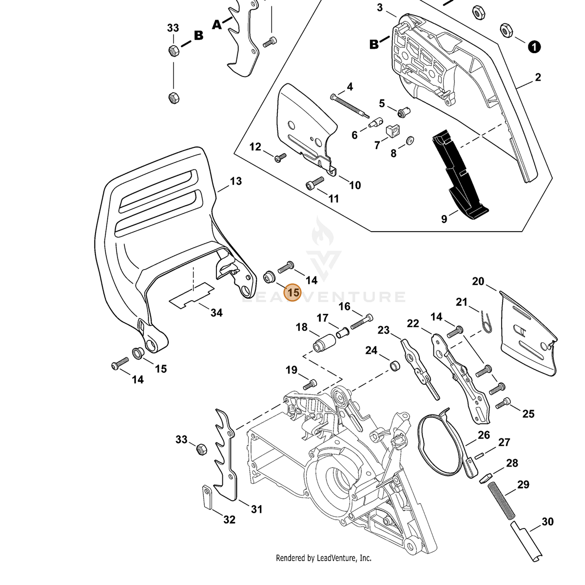 ECHO part V356000440 — IPL diagram snippet (6x zoom, amber highlight)