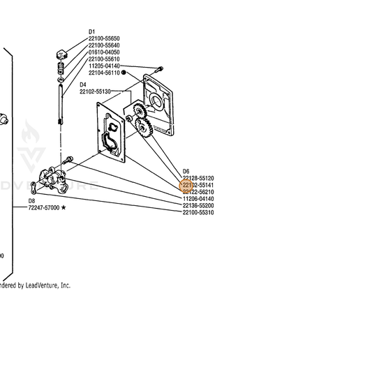 Echo part V356000530 — IPL diagram snippet (6x zoom, amber highlight)