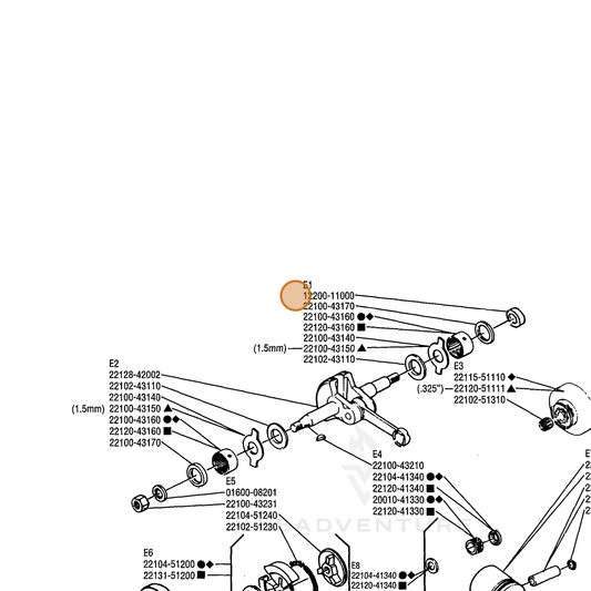 Echo part V356000600 — IPL diagram snippet (6x zoom, amber highlight)