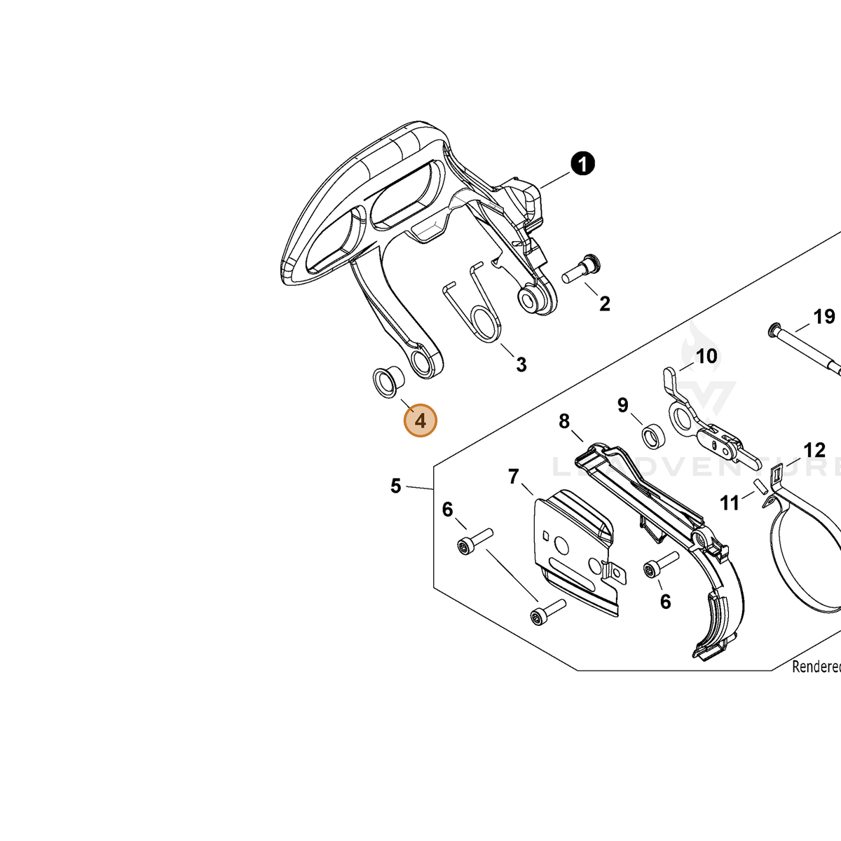 ECHO part V356000780 — IPL diagram snippet (6x zoom, amber highlight)