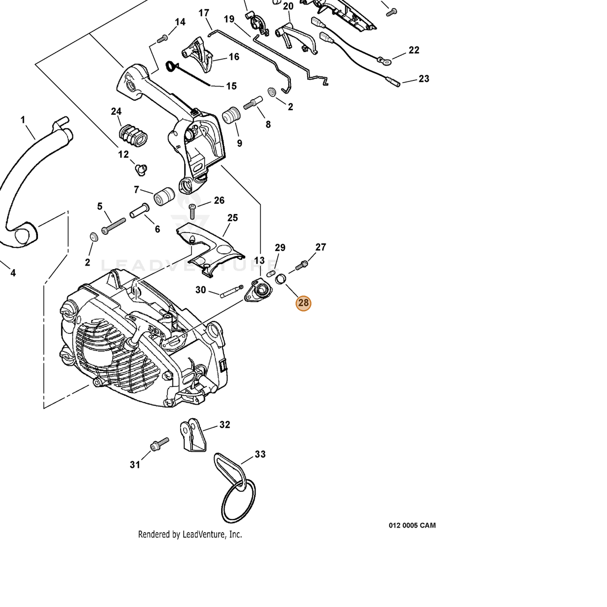 ECHO part V359000060 — IPL diagram snippet (6x zoom, amber highlight)
