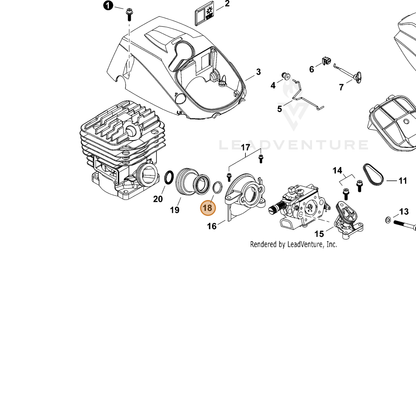 ECHO part V359000200 — IPL diagram snippet (6x zoom, amber highlight)