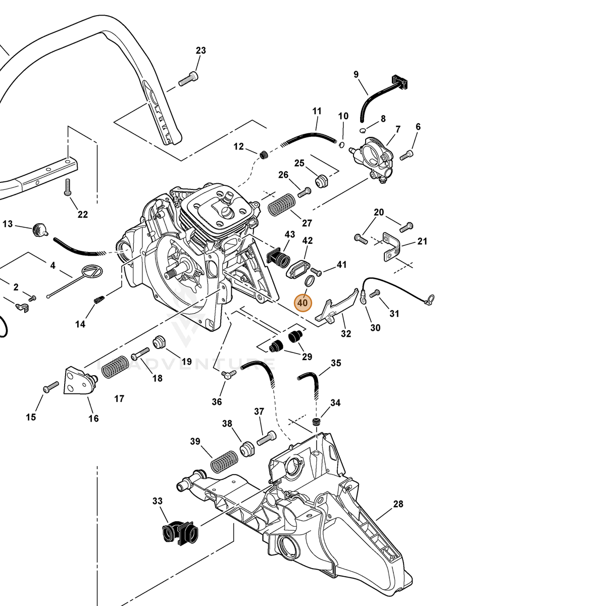 ECHO part V360000060 — IPL diagram snippet (6x zoom, amber highlight)