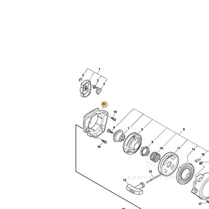 ECHO part V376000361 — IPL diagram snippet (6x zoom, amber highlight)