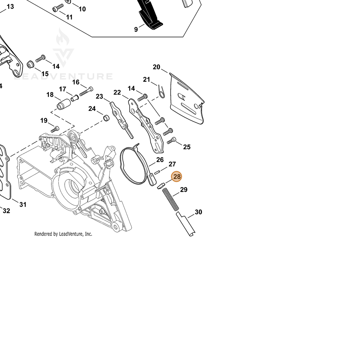 ECHO part V376000450 — IPL diagram snippet (6x zoom, amber highlight)