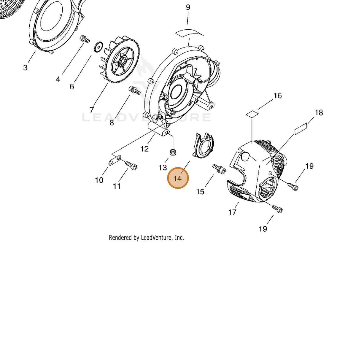 ECHO part V376000830 — IPL diagram snippet (6x zoom, amber highlight)