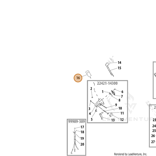 Echo part V376001280 — IPL diagram snippet (6x zoom, amber highlight)