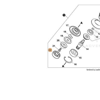 ECHO part V376001850 — IPL diagram snippet (6x zoom, amber highlight)