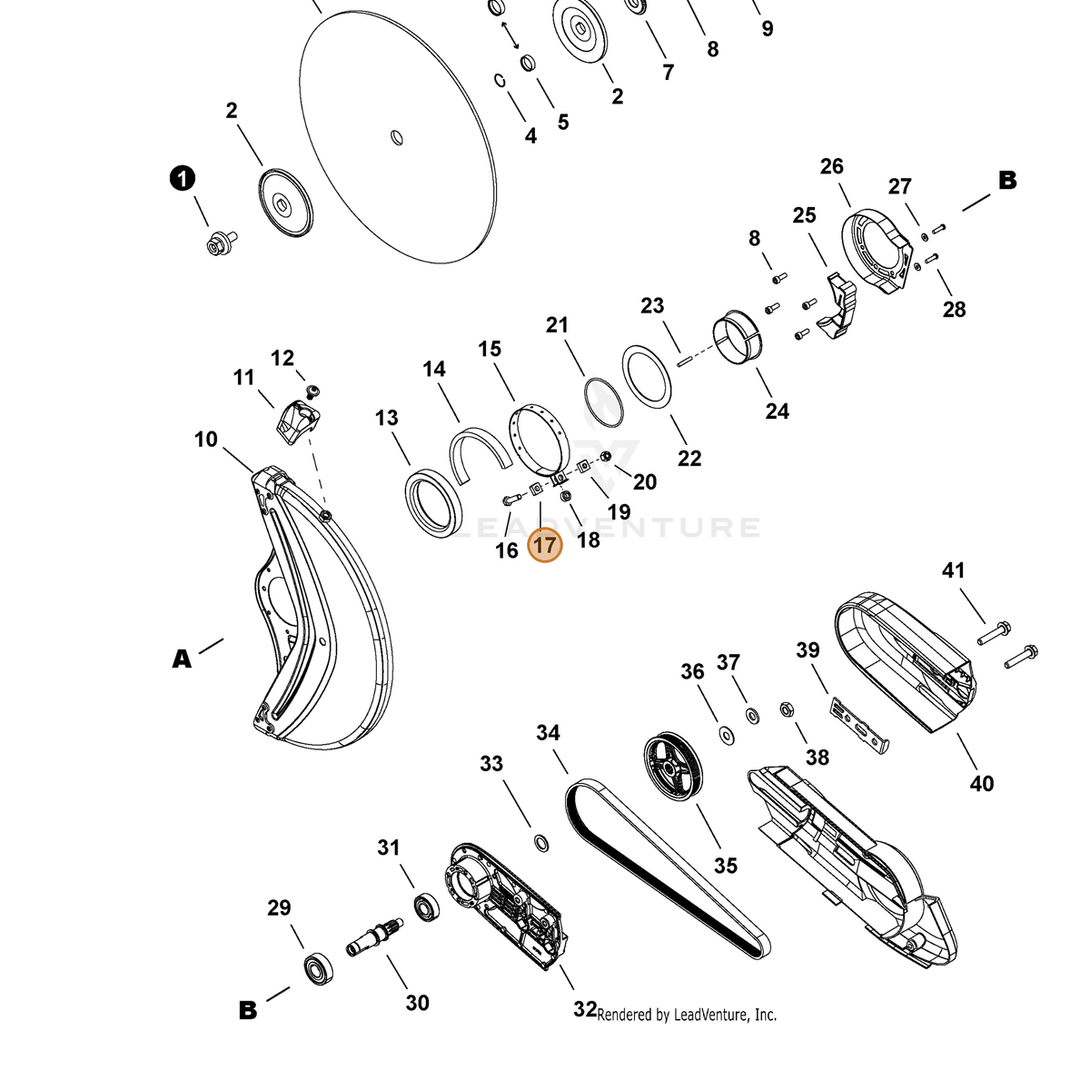 ECHO part V376002910 — IPL diagram snippet (6x zoom, amber highlight)