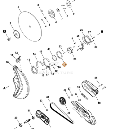ECHO part V376002920 — IPL diagram snippet (6x zoom, amber highlight)