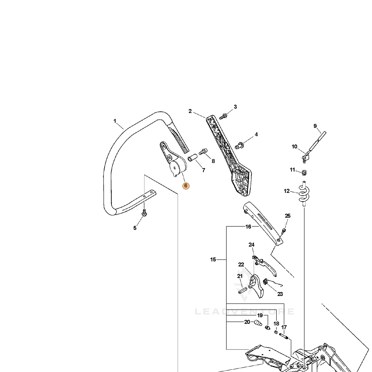 ECHO part V401000170 — IPL diagram snippet (6x zoom, amber highlight)