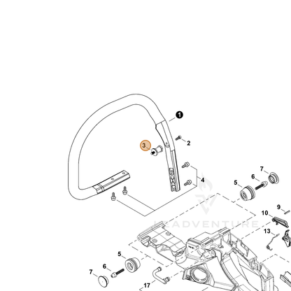 ECHO part V401000330 — IPL diagram snippet (6x zoom, amber highlight)