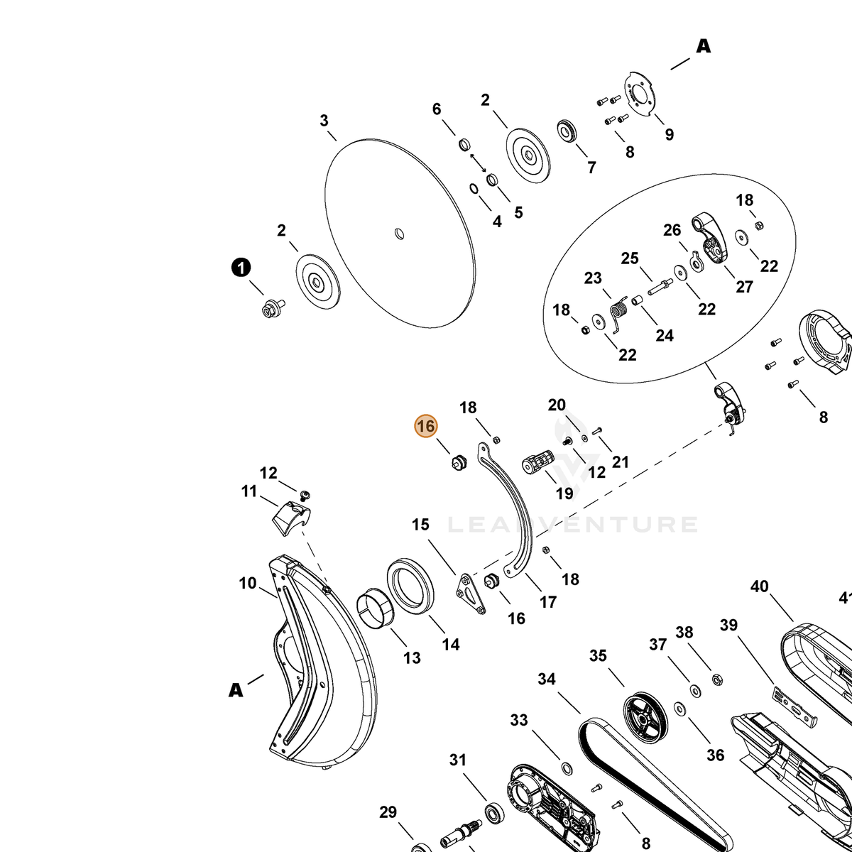ECHO part V402000110 — IPL diagram snippet (6x zoom, amber highlight)