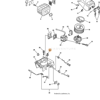 ECHO part V420000540 — IPL diagram snippet (6x zoom, amber highlight)