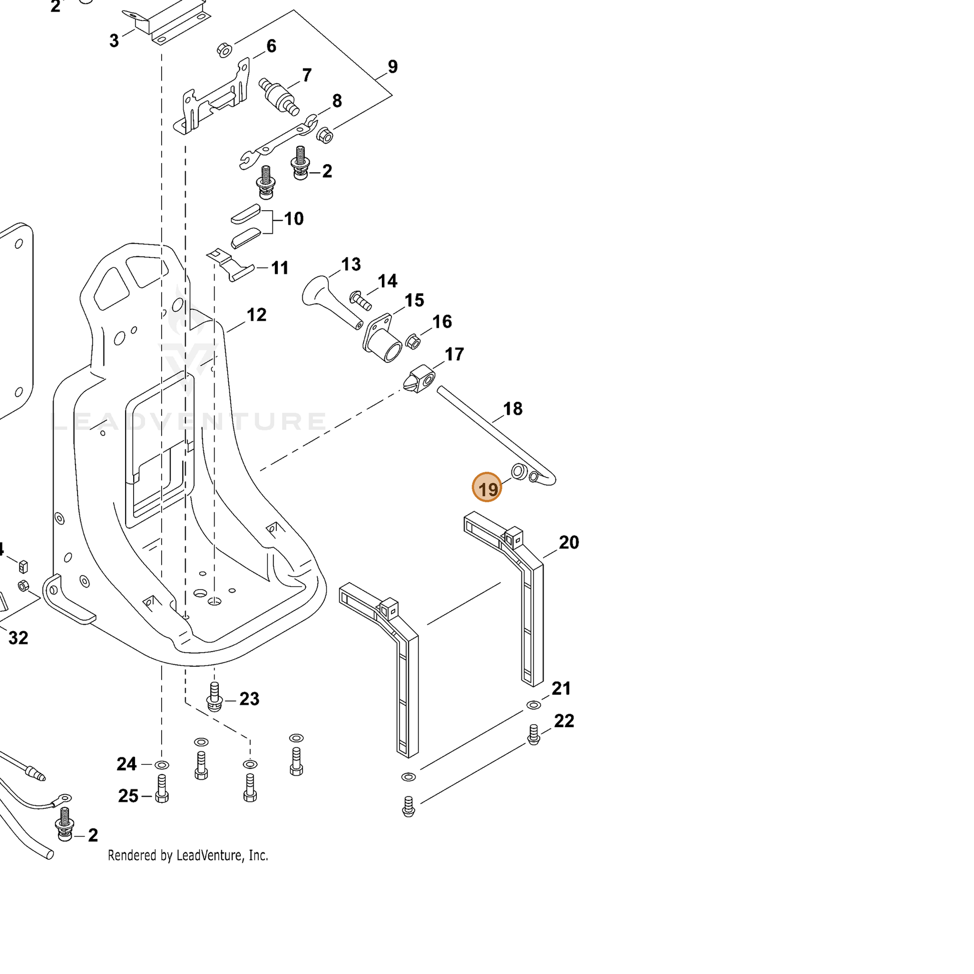 ECHO part V420000630 — IPL diagram snippet (6x zoom, amber highlight)