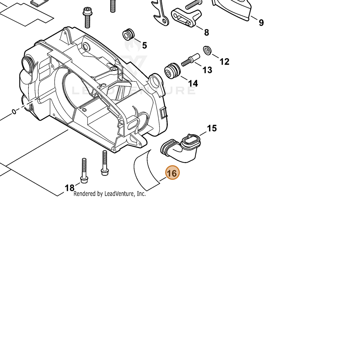 ECHO part V420001110 — IPL diagram snippet (6x zoom, amber highlight)