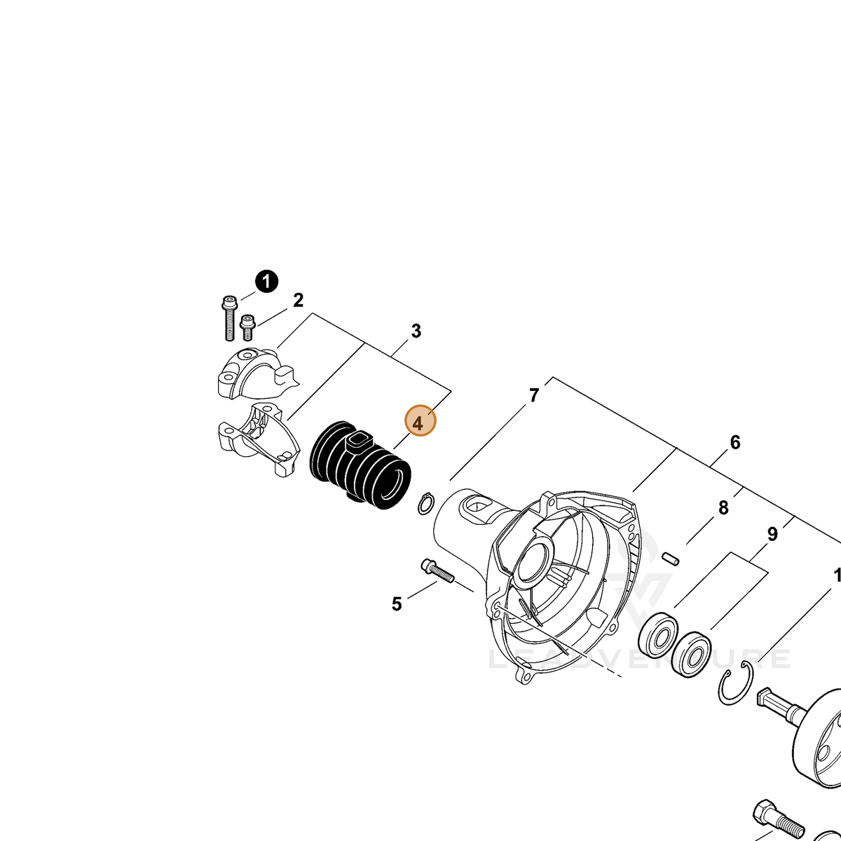 ECHO part V420001400 — IPL diagram snippet (6x zoom, amber highlight)