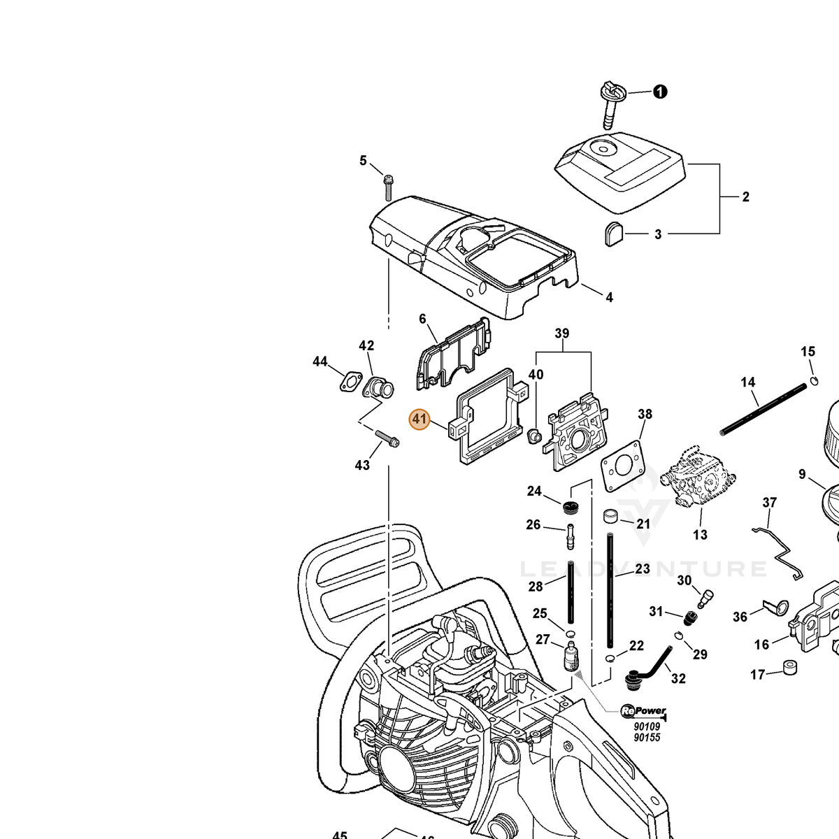 ECHO part V420001420 — IPL diagram snippet (6x zoom, amber highlight)