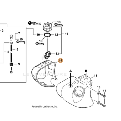 ECHO part V420001430 — IPL diagram snippet (6x zoom, amber highlight)