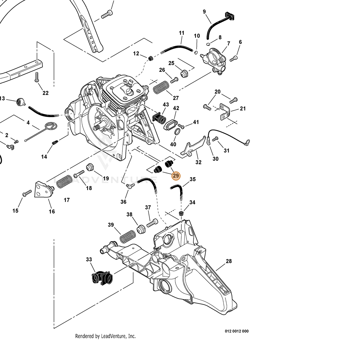 ECHO part V420001790 — IPL diagram snippet (6x zoom, amber highlight)