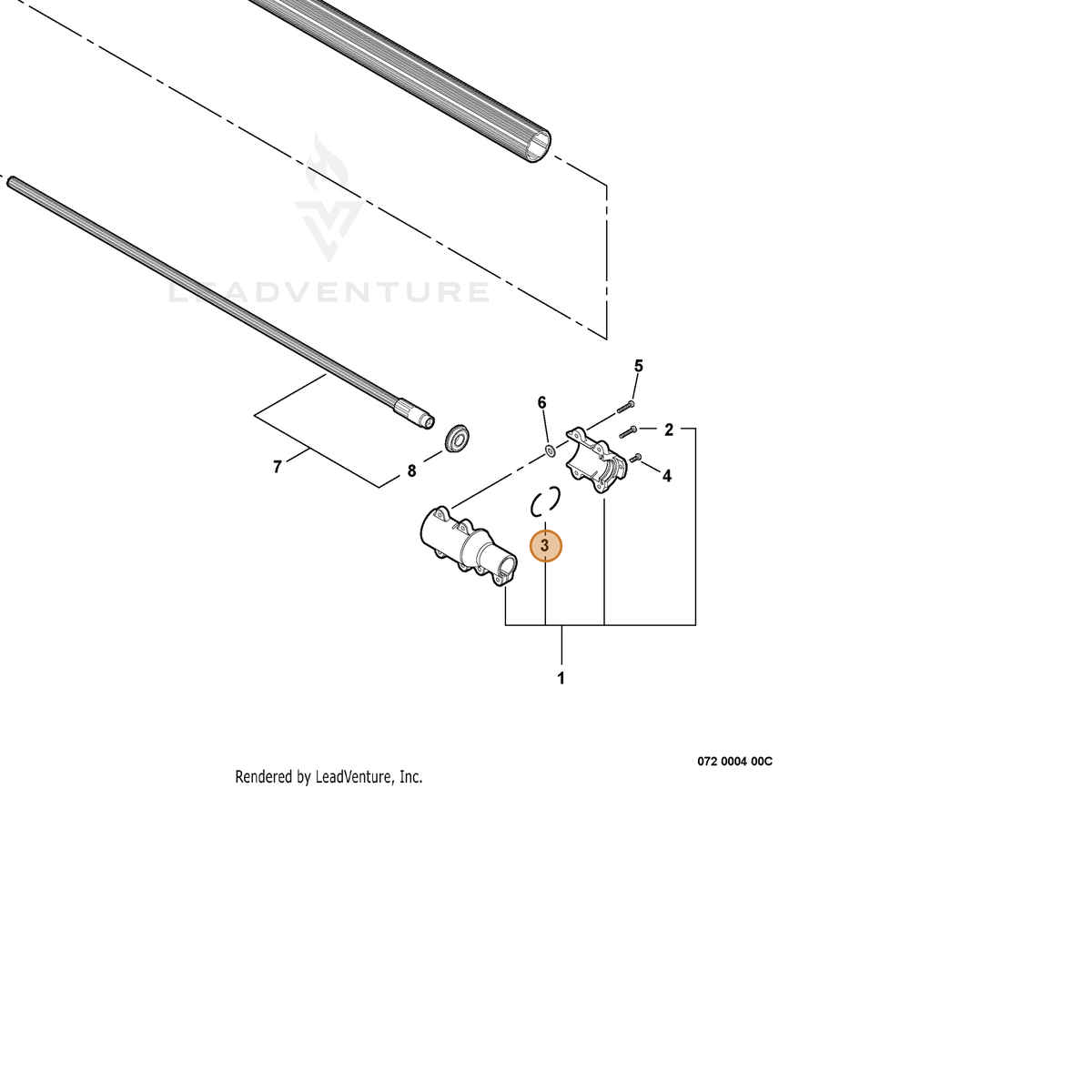 ECHO part V420001810 — IPL diagram snippet (6x zoom, amber highlight)