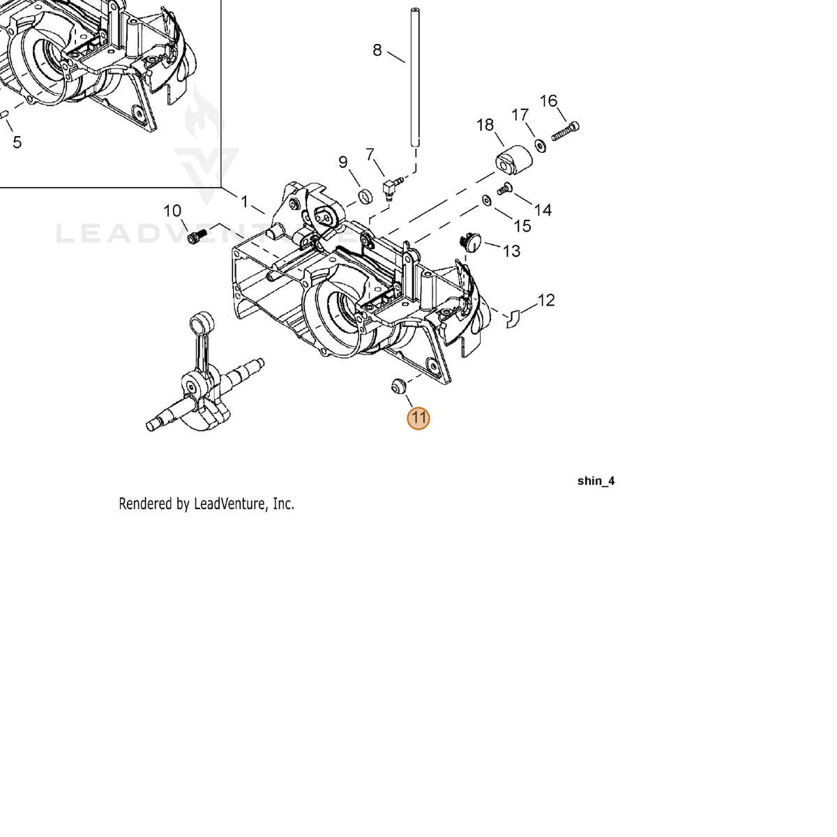 ECHO part V420002770 — IPL diagram snippet (6x zoom, amber highlight)