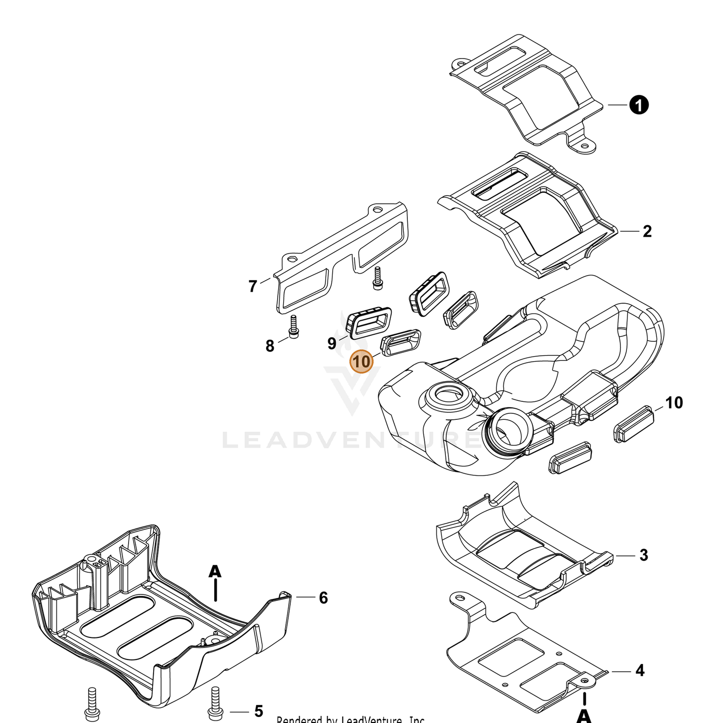 ECHO part V420004860 — IPL diagram snippet (6x zoom, amber highlight)