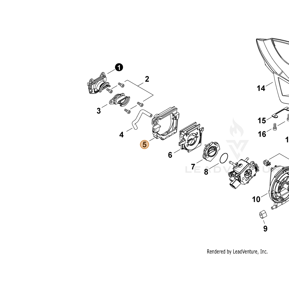 ECHO part V420005250 — IPL diagram snippet (6x zoom, amber highlight)