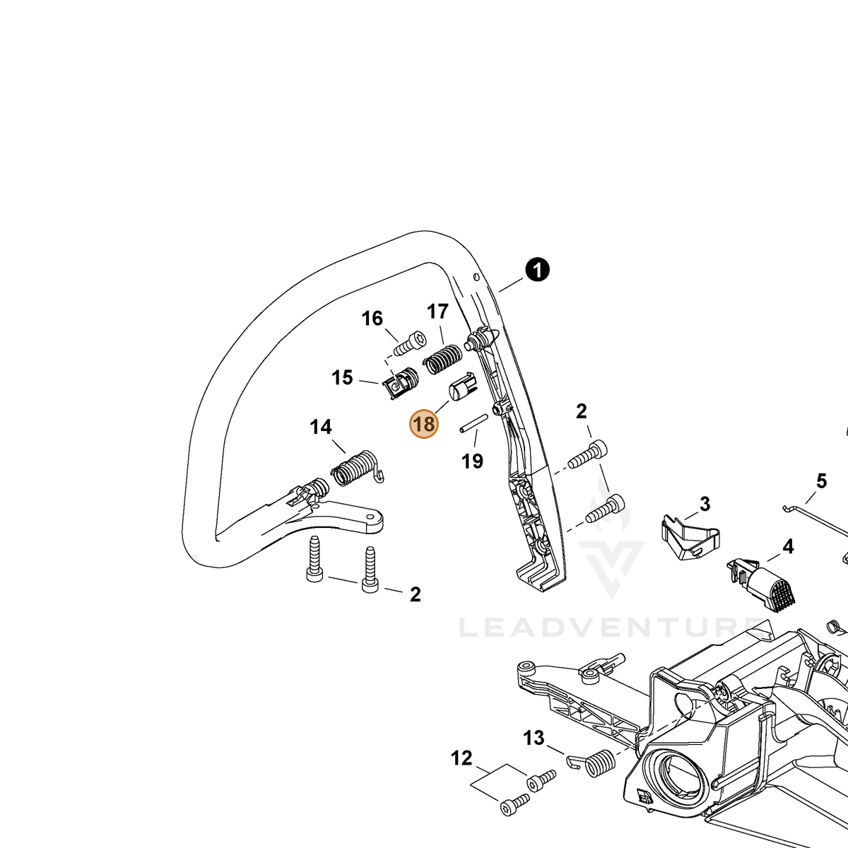 ECHO part V420005270 — IPL diagram snippet (6x zoom, amber highlight)