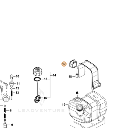 ECHO part V420005400 — IPL diagram snippet (6x zoom, amber highlight)