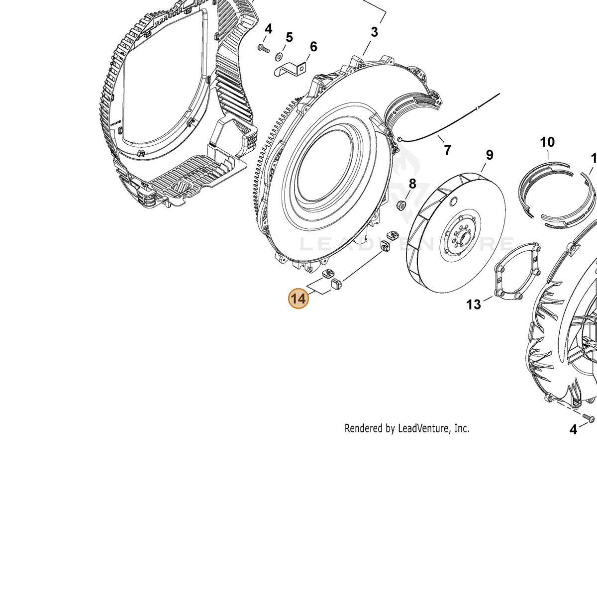 ECHO part V420005410 — IPL diagram snippet (6x zoom, amber highlight)