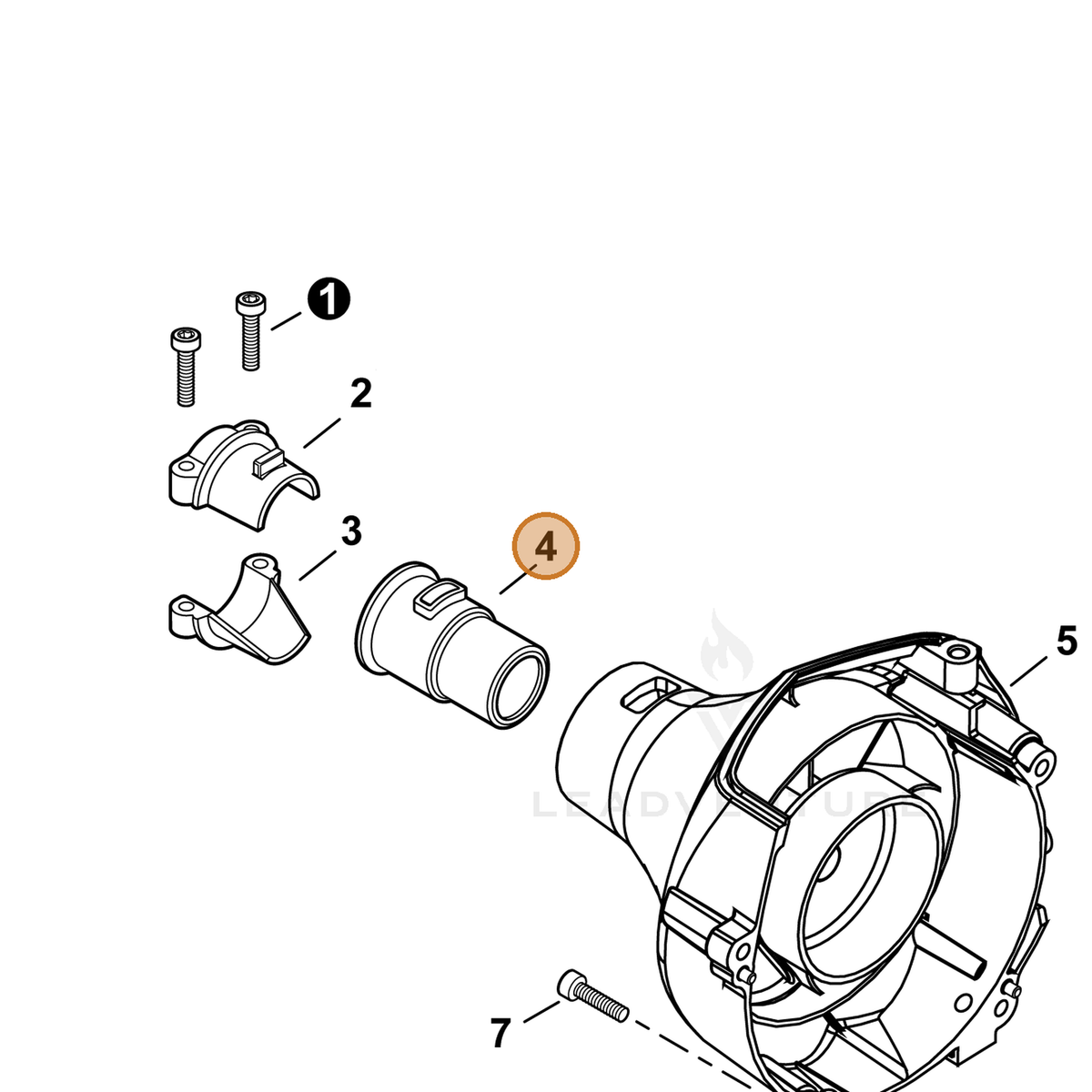 ECHO part V420005690 — IPL diagram snippet (6x zoom, amber highlight)