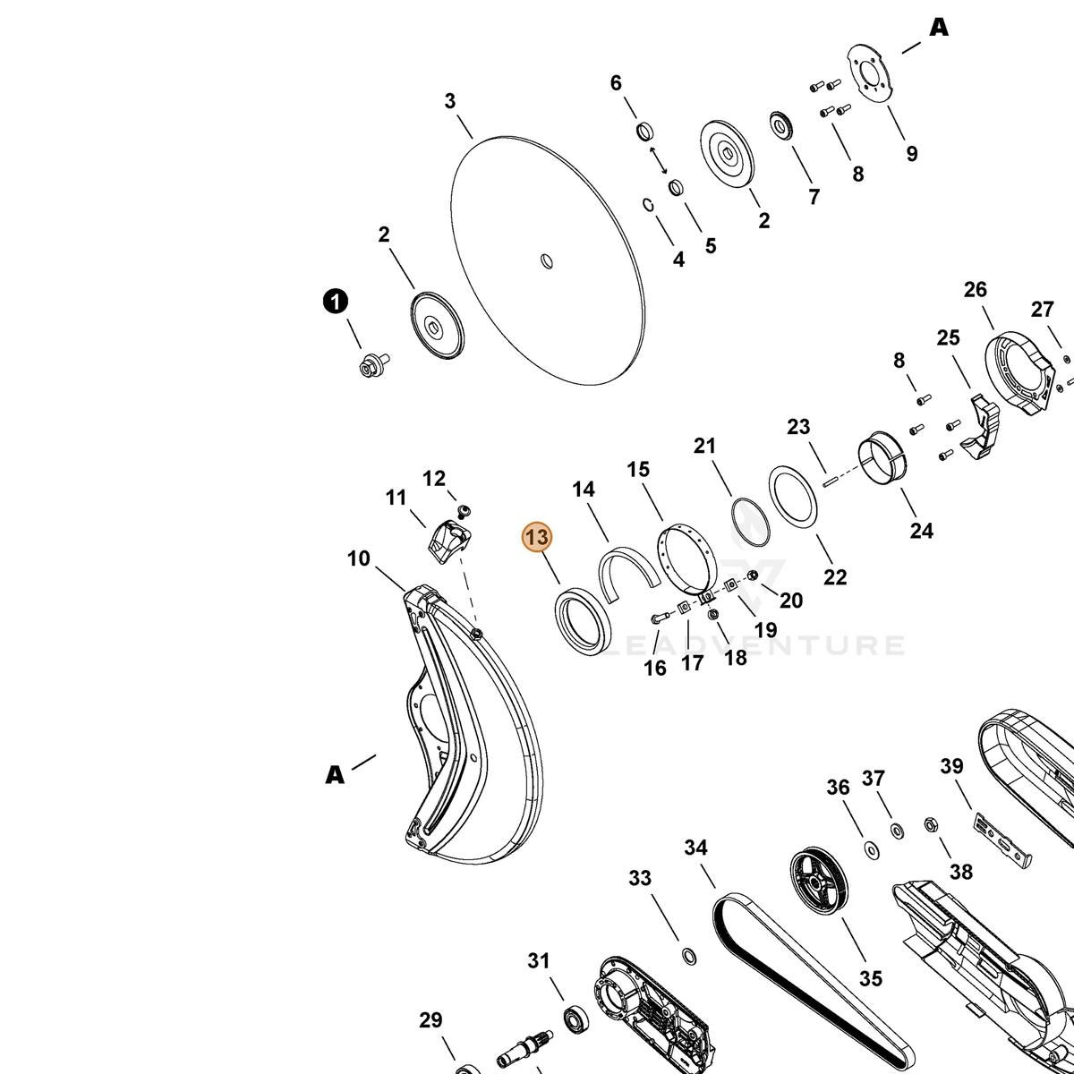 ECHO part V420005700 — IPL diagram snippet (6x zoom, amber highlight)