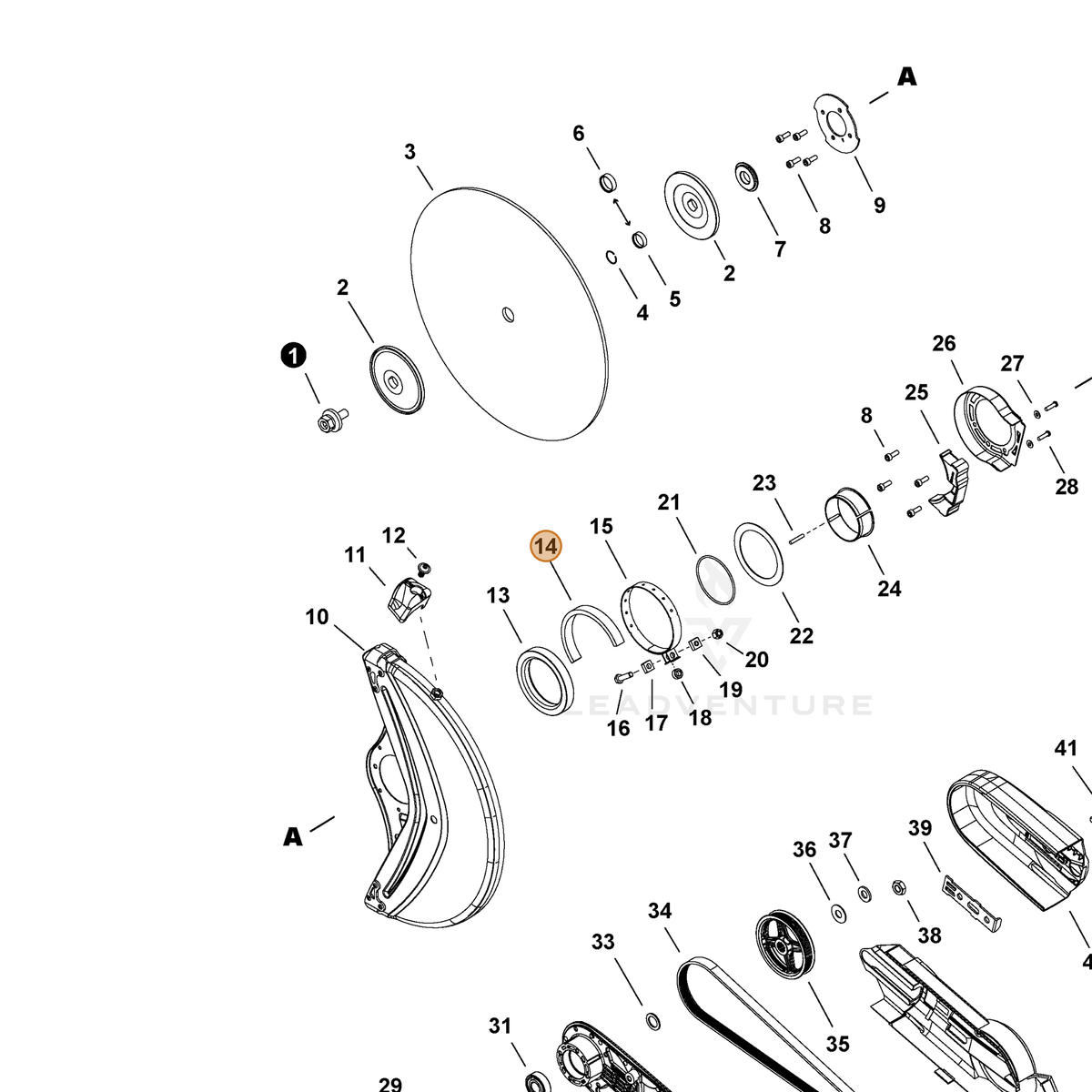 ECHO part V420005710 — IPL diagram snippet (6x zoom, amber highlight)
