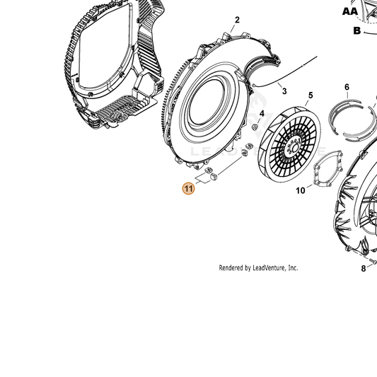 Echo part V420005880 — IPL diagram snippet (6x zoom, amber highlight)