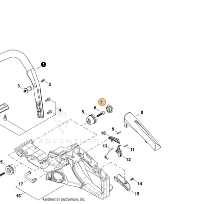 ECHO part V421000070 — IPL diagram snippet (6x zoom, amber highlight)