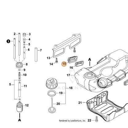 ECHO part V423000090 — IPL diagram snippet (6x zoom, amber highlight)