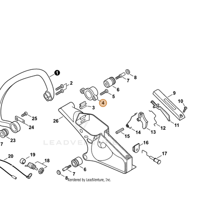 ECHO part V424000000 — IPL diagram snippet (6x zoom, amber highlight)