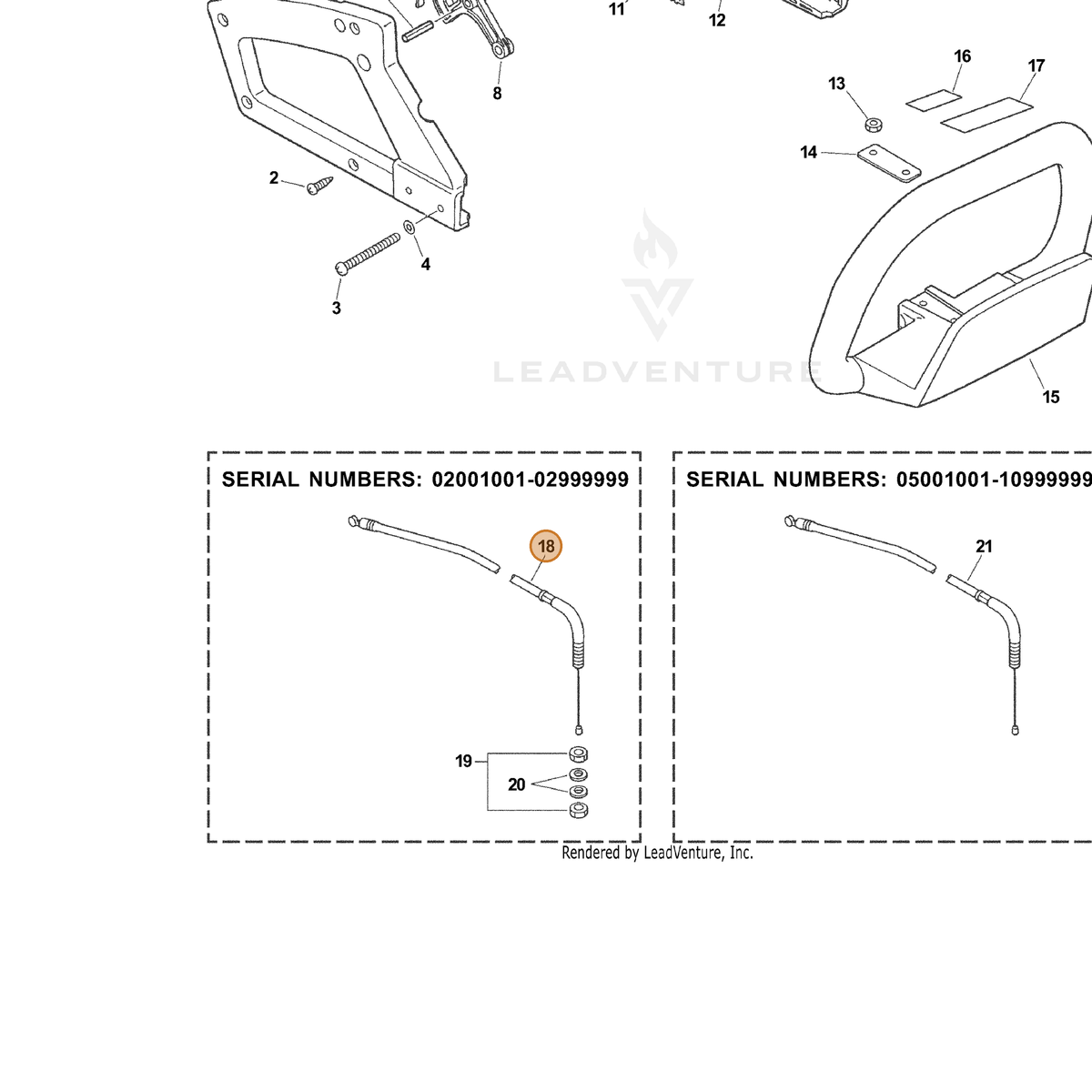 ECHO part V430000110 — IPL diagram snippet (6x zoom, amber highlight)