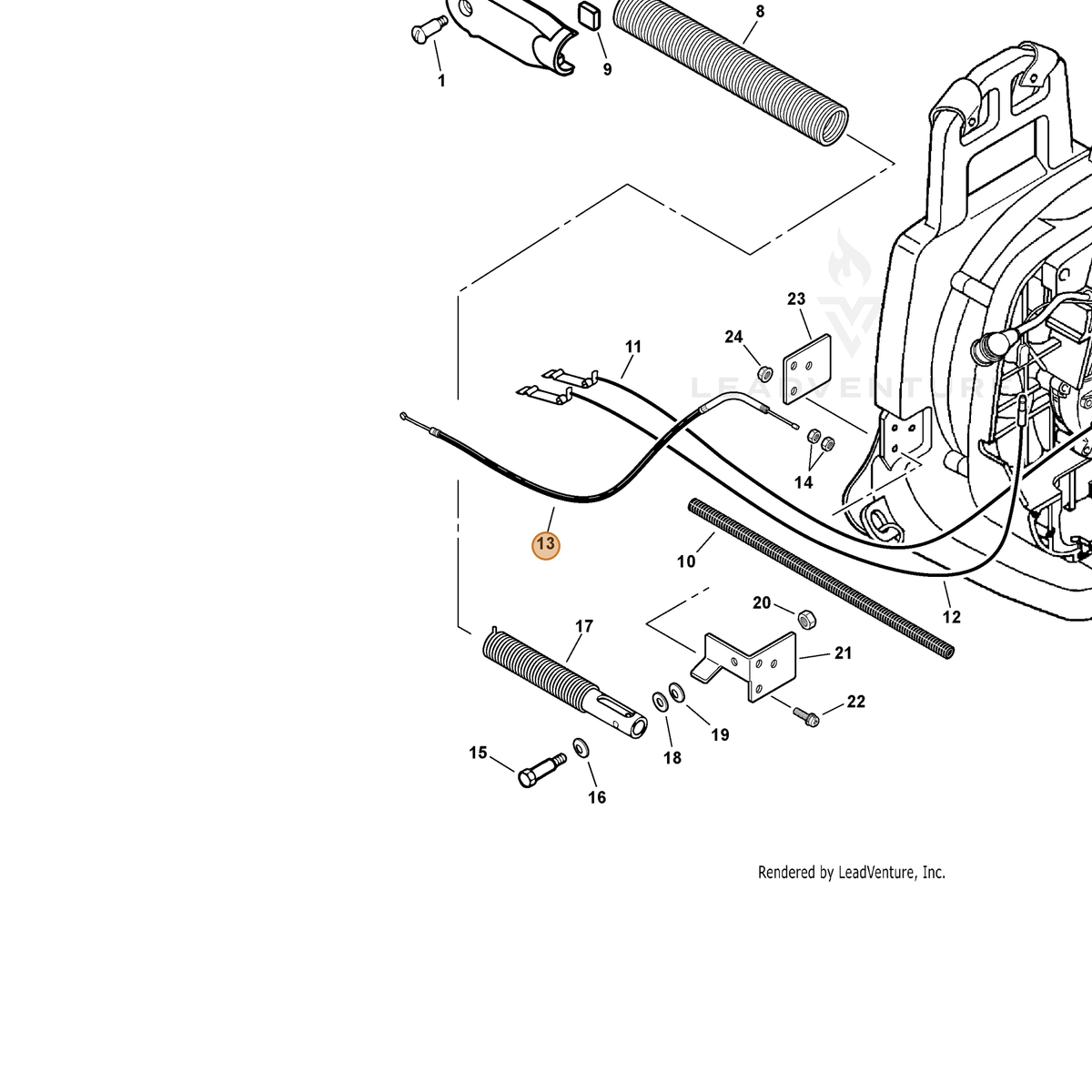 ECHO part V430000120 — IPL diagram snippet (6x zoom, amber highlight)