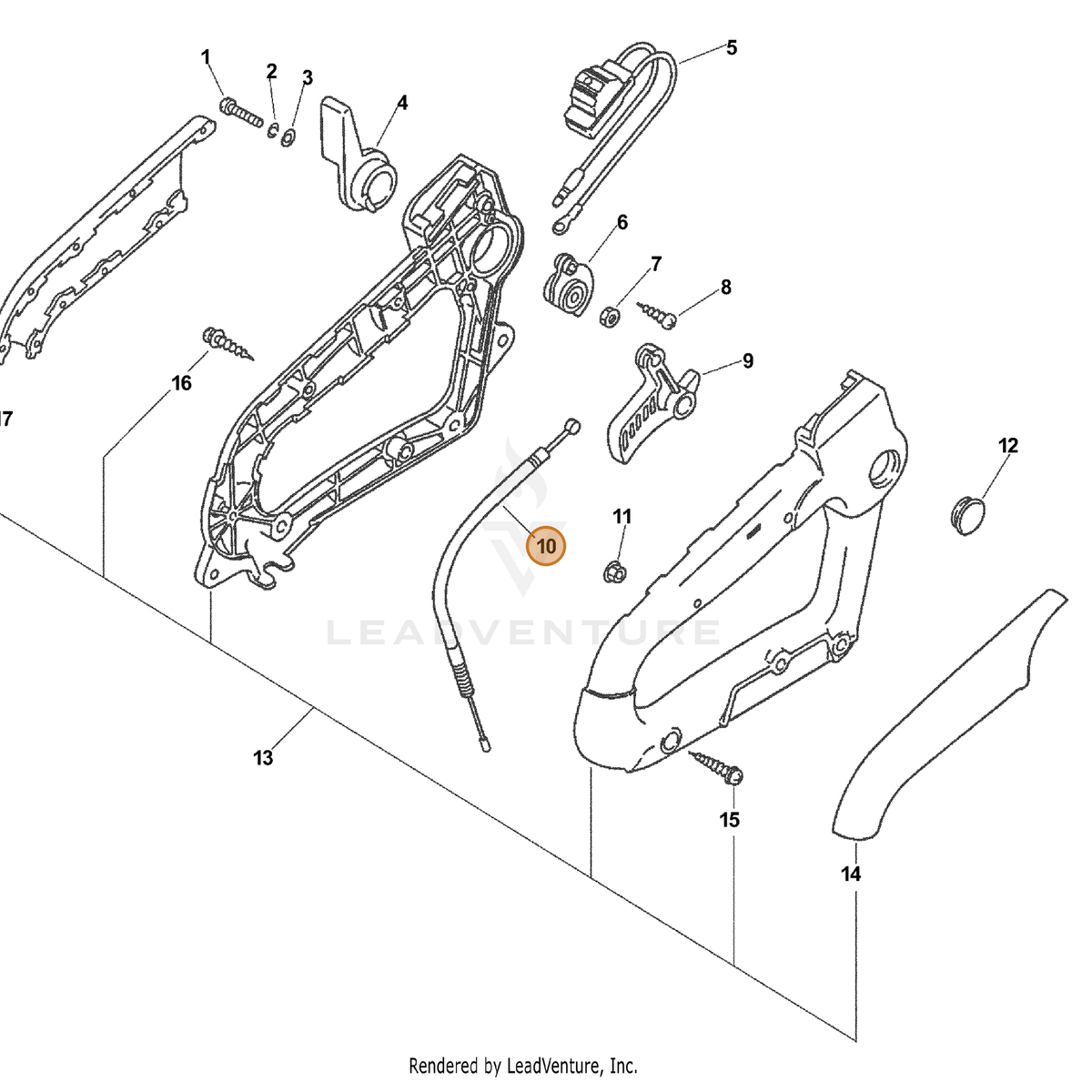 ECHO part V430000130 — IPL diagram snippet (6x zoom, amber highlight)