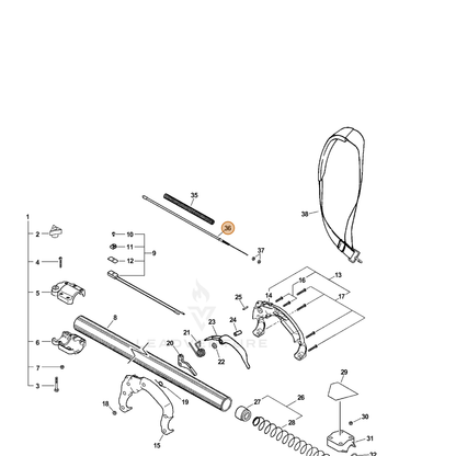ECHO part V430000150 — IPL diagram snippet (6x zoom, amber highlight)
