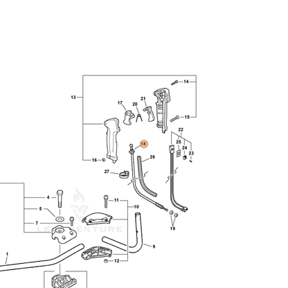 ECHO part V430000340 — IPL diagram snippet (6x zoom, amber highlight)