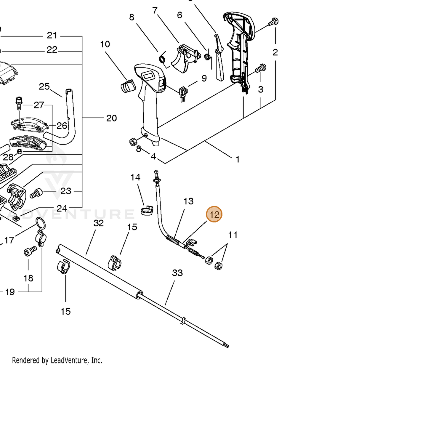 ECHO part V430000410 — IPL diagram snippet (6x zoom, amber highlight)
